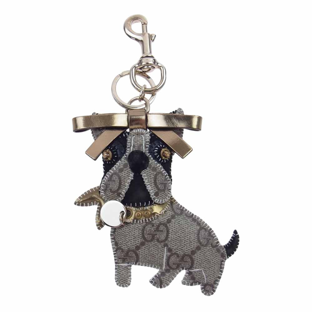 GUCCI グッチ グッチョリ フレンチブルドッグ レロイ キーリング キーホルダー ベージュ系【中古】