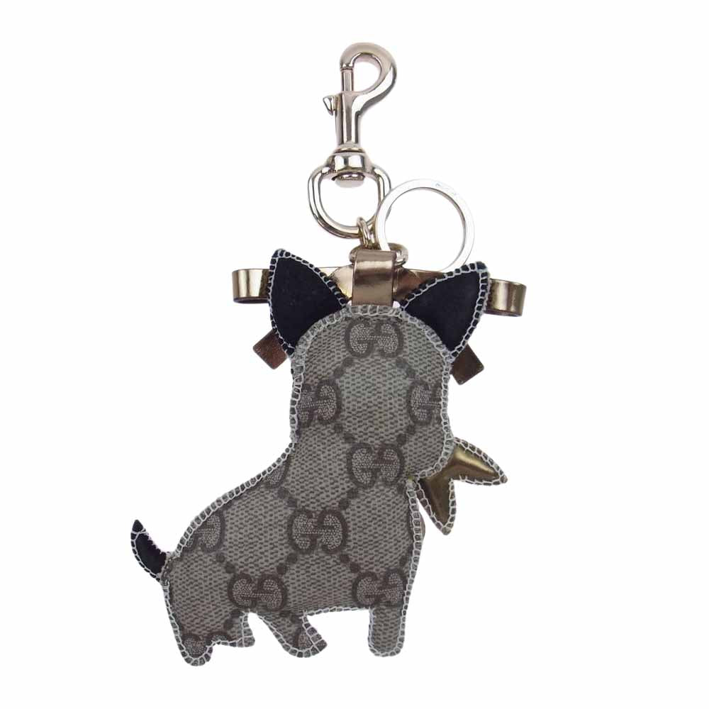 GUCCI グッチ グッチョリ フレンチブルドッグ レロイ キーリング キーホルダー ベージュ系【中古】