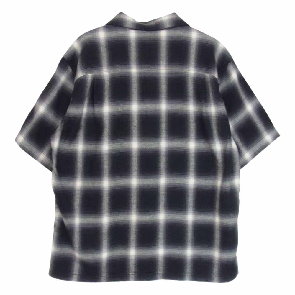 THE FLAT HEAD ザフラットヘッド FN-SCR-010S OMBRE CHECK SHORT SLEEVE SHIRT オンブレチェック 半袖 オープンカラー シャツ ブラック系 36【美品】【中古】