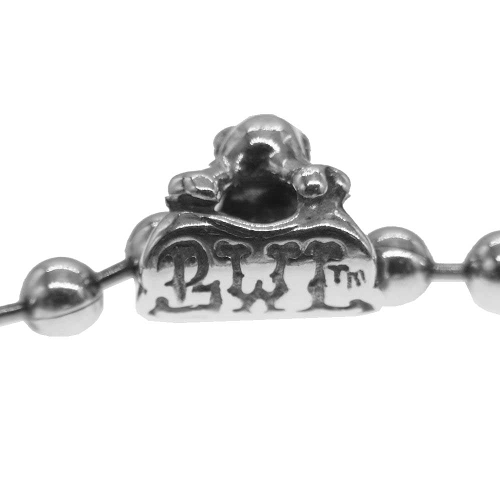 BILL WALL LEATHER ビルウォールレザー N832 ギャランティ付属 カスタム品 BWL BALL CHAIN 4mm w/SKULL＆CB クロスボーンスカルストッパー ボールチェーン ブレスレット シルバー系【中古】