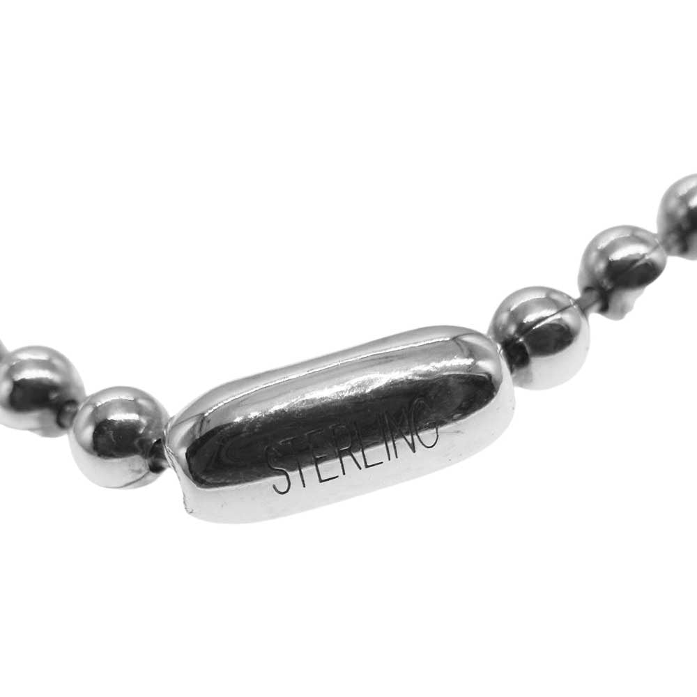 BILL WALL LEATHER ビルウォールレザー N832 ギャランティ付属 カスタム品 BWL BALL CHAIN 4mm w/SKULL＆CB クロスボーンスカルストッパー ボールチェーン ブレスレット シルバー系【中古】
