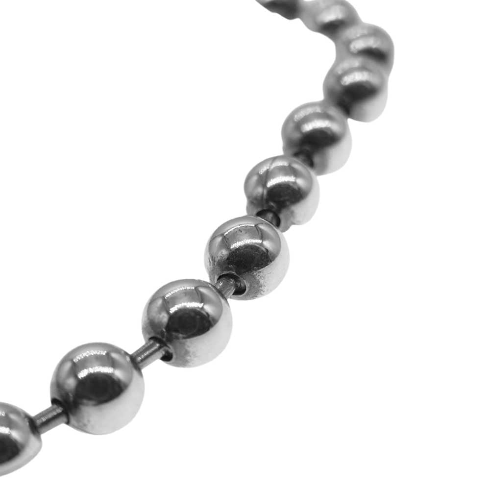BILL WALL LEATHER ビルウォールレザー N832 ギャランティ付属 カスタム品 BWL BALL CHAIN 4mm w/SKULL＆CB クロスボーンスカルストッパー ボールチェーン ブレスレット シルバー系【中古】
