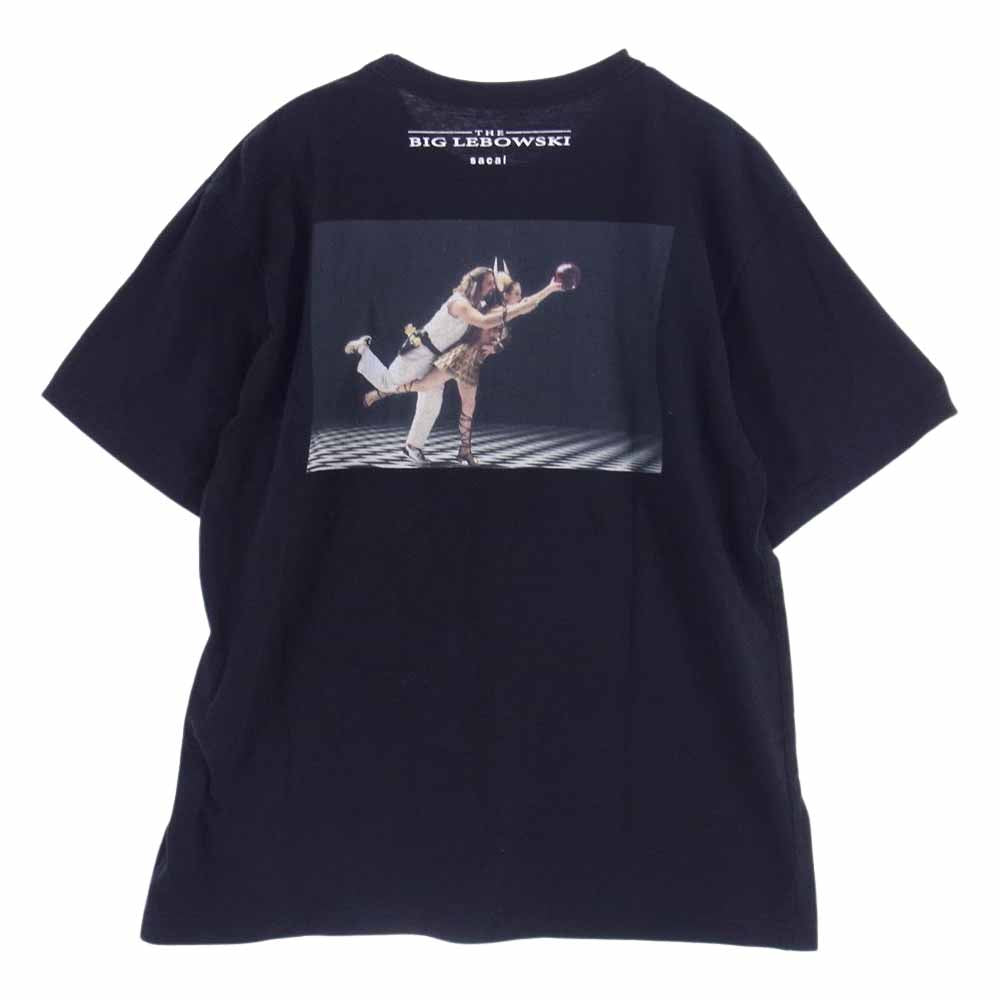 Sacai サカイ 19-0107S The Big Lebowski LETS GO BOWLING ザ ビッグ リボウスキ レッツ ゴー ボウリング バックプリント 半袖 Tシャツ ブラック系 2【中古】 Sacai サカイ 19-0107S The Big Lebowski LETS GO BOWLING ビッグ