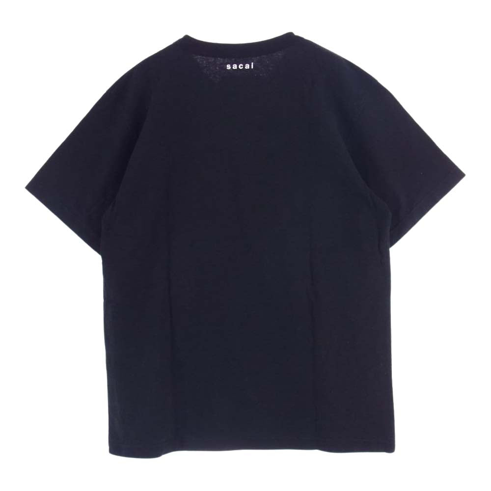 Sacai サカイ 20AW 20-0116S Graphic T-Shirt メッセージ グラフィック プリント 半袖 Tシャツ ブラック系 2【中古】