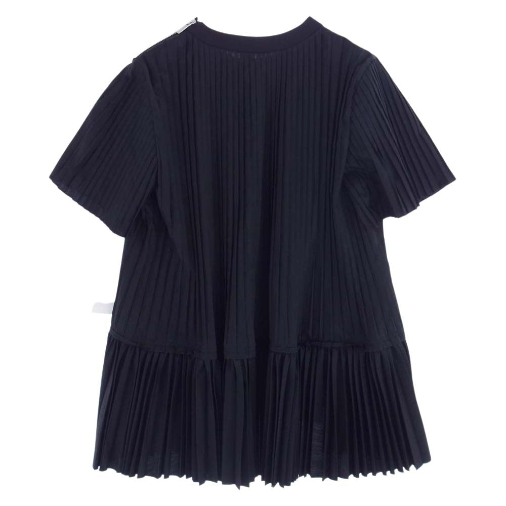 Sacai サカイ 21SS 21-05608 Cotton Poplin Pullover プリーツ加工 コットンポプリン プルオーバ― ブラウス ブラック系 001 2【中古】