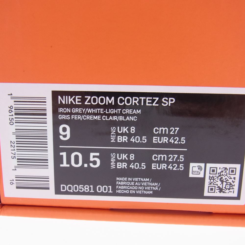 NIKE ナイキ DQ0581-001 × SACAI サカイ ZOOM CORTEZ SP ズーム コルテッツ ローカット スニーカー グレー系 27cm【新古品】【未使用】【中古】