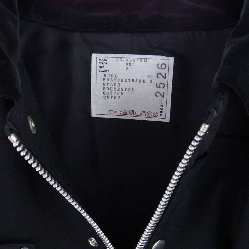 Sacai サカイ 20AW 20-02526M Fabric Combo Blouson ファブリック