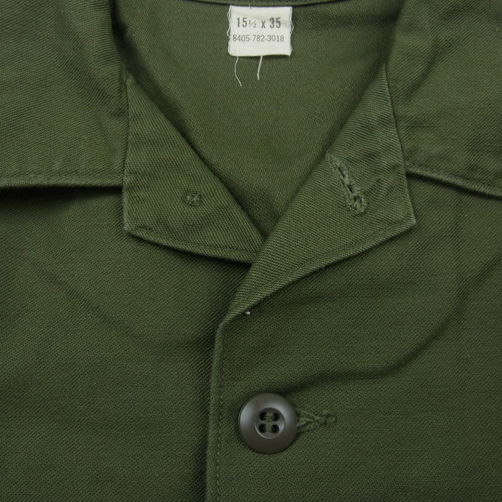 米軍 米軍実物 ヴィンテージ ユーティリティ シャツ  カーキ系 15.5【中古】