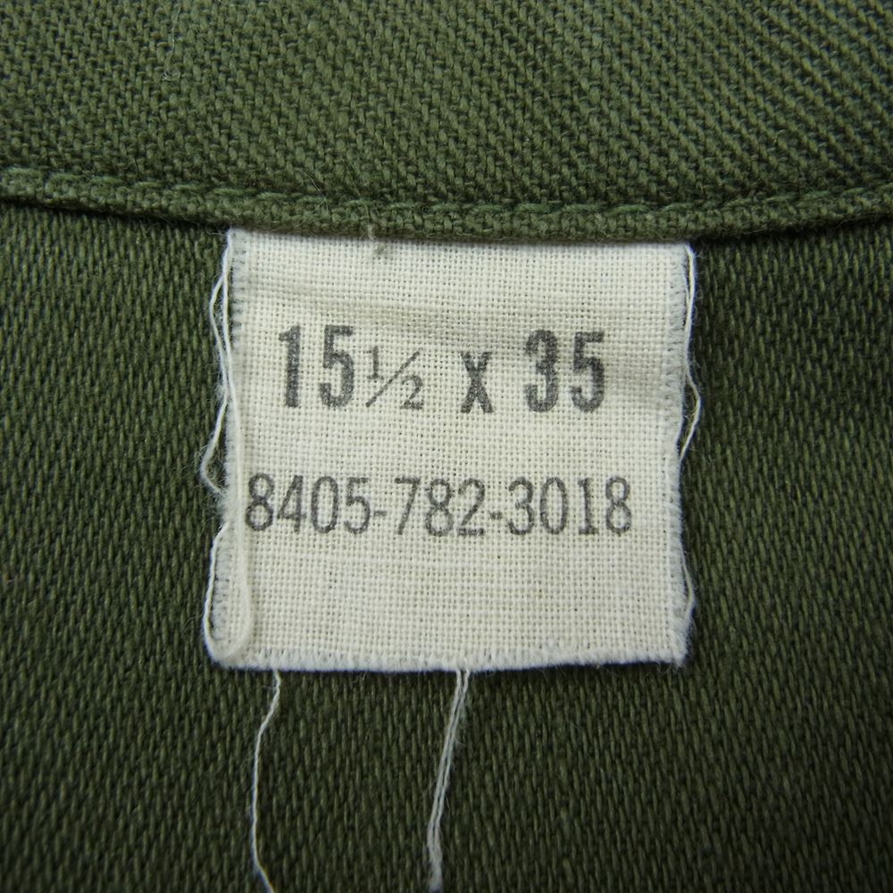 米軍 米軍実物 ヴィンテージ ユーティリティ シャツ  カーキ系 15.5【中古】
