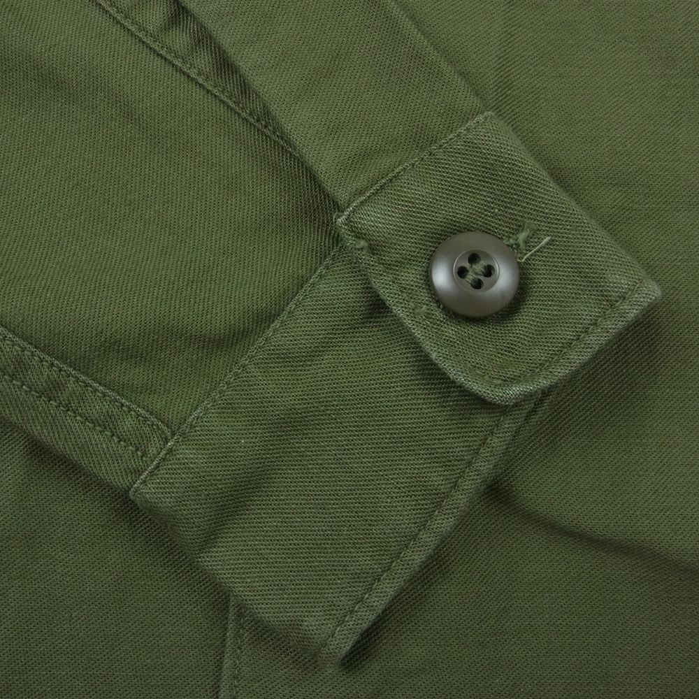 米軍 米軍実物 ヴィンテージ ユーティリティ シャツ  カーキ系 15.5【中古】