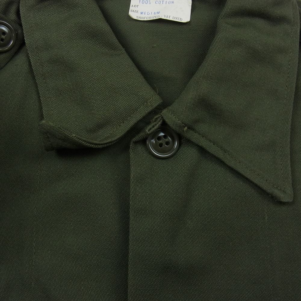 米軍 米軍実物 ヴィンテージ ユーティリティ シャツ ワッペン付 カーキ系 M【中古】