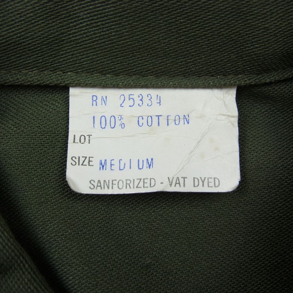 米軍 米軍実物 ヴィンテージ ユーティリティ シャツ ワッペン付 カーキ系 M【中古】