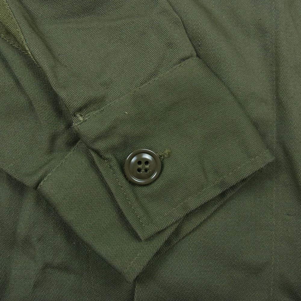 米軍 米軍実物 ヴィンテージ ユーティリティ シャツ ワッペン付 カーキ系 M【中古】