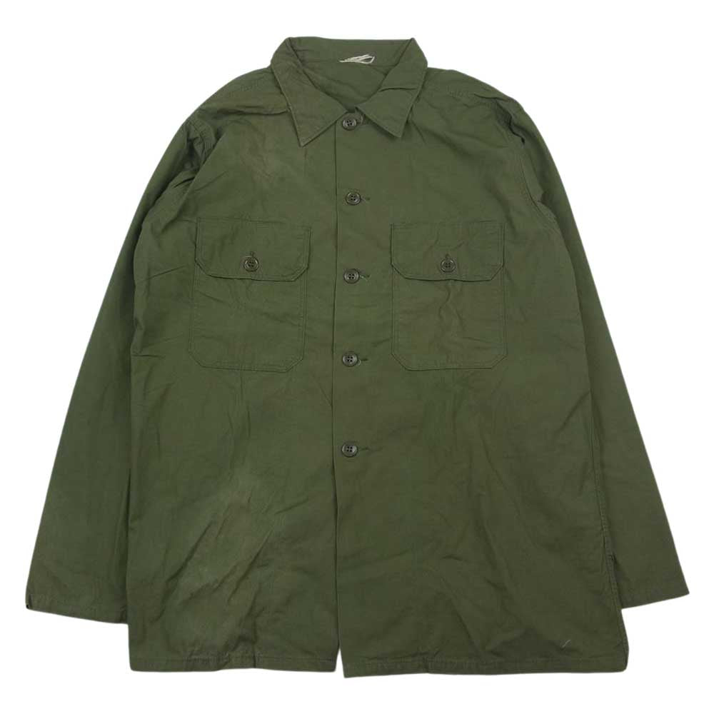 米軍 米軍実物 ヴィンテージ 長袖 シャツ  カーキ系【中古】
