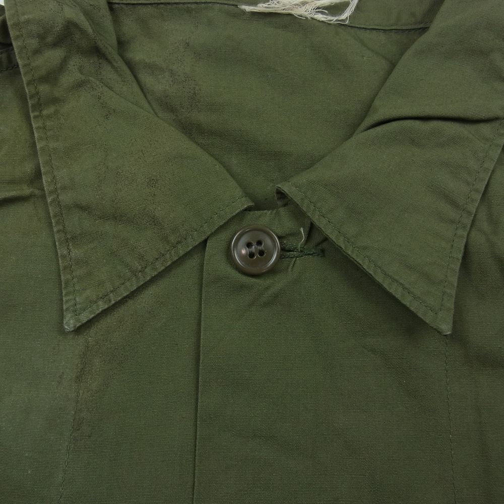 米軍 米軍実物 ヴィンテージ 長袖 シャツ  カーキ系【中古】