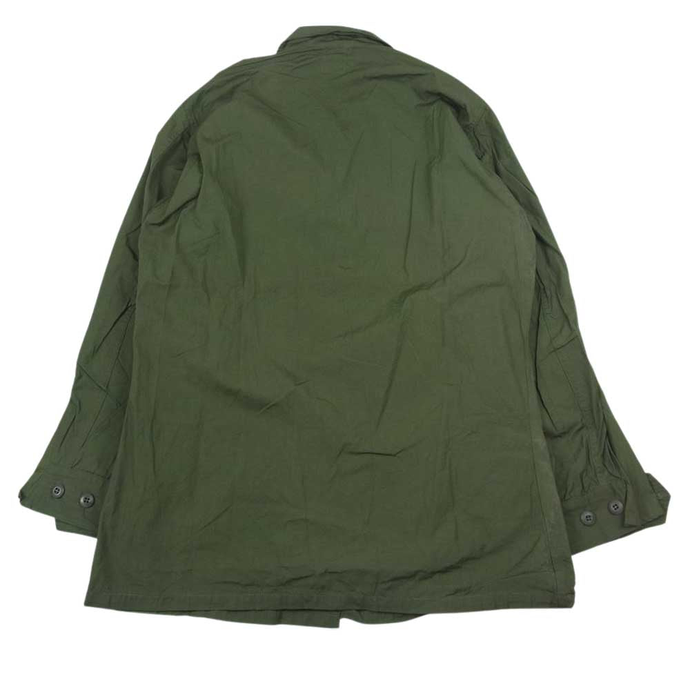 米軍 80s 米軍実物 ヴィンテージ ジャングル ファティーグ 長袖 シャツ ジャケット カーキ系 M【中古】