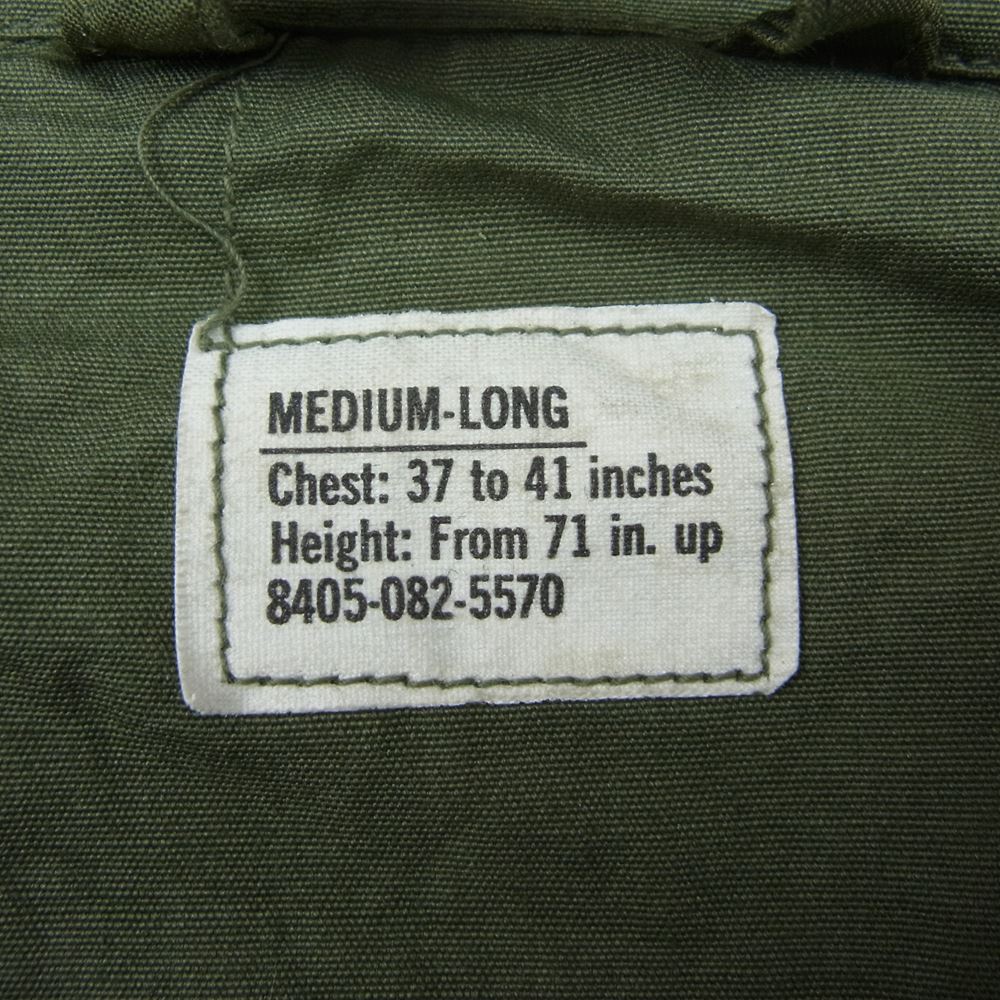 米軍 80s 米軍実物 ヴィンテージ ジャングル ファティーグ 長袖 シャツ ジャケット カーキ系 M【中古】