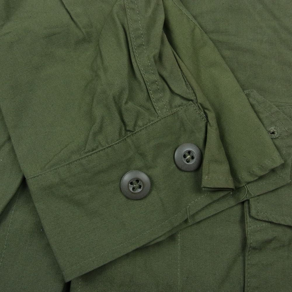 米軍 80s 米軍実物 ヴィンテージ ジャングル ファティーグ 長袖 シャツ ジャケット カーキ系 M【中古】