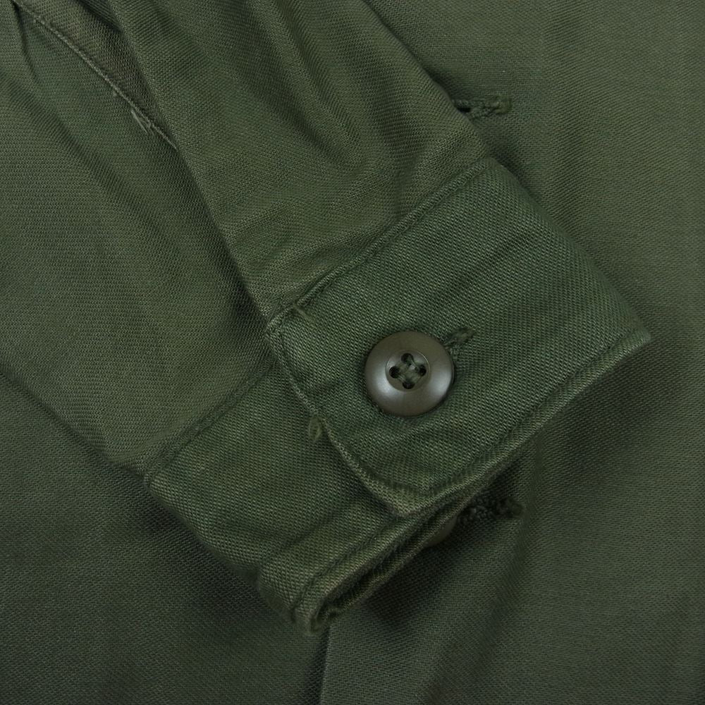 米軍 70s 米軍実物 ピンバッチ付 ヴィンテージ ユーティリティ シャツ カーキ系 15.5【中古】