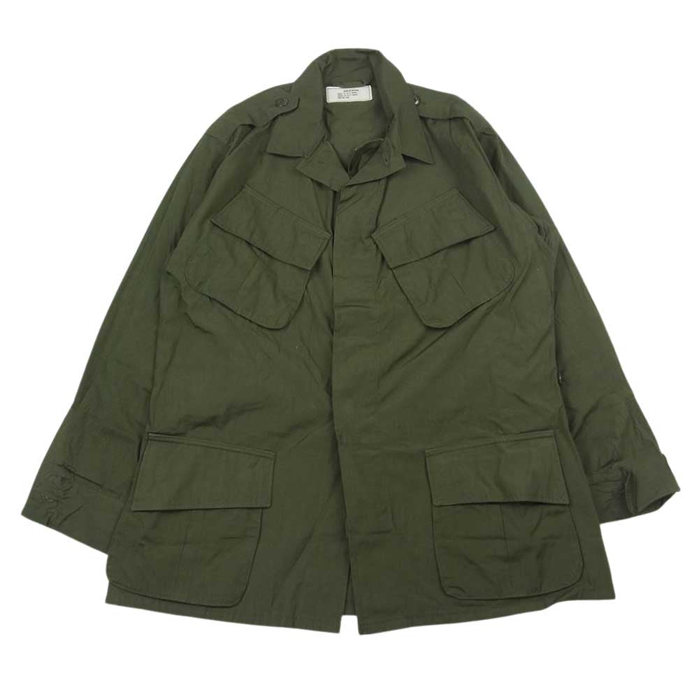 米軍 80s 米軍実物 ヴィンテージ ジャングル エポレット付 ファティーグ 長袖 シャツ ジャケット カーキ系 M【中古】