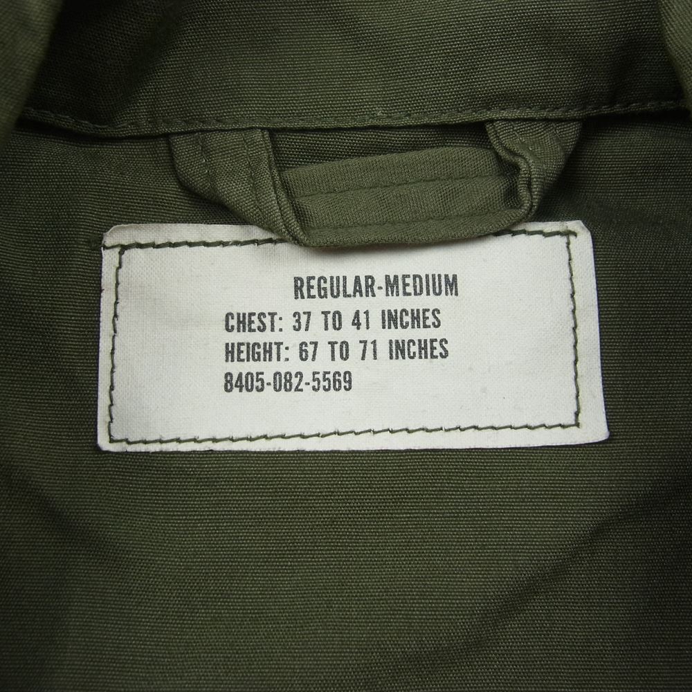 米軍 80s 米軍実物 ヴィンテージ ジャングル エポレット付 ファティーグ 長袖 シャツ ジャケット カーキ系 M【中古】
