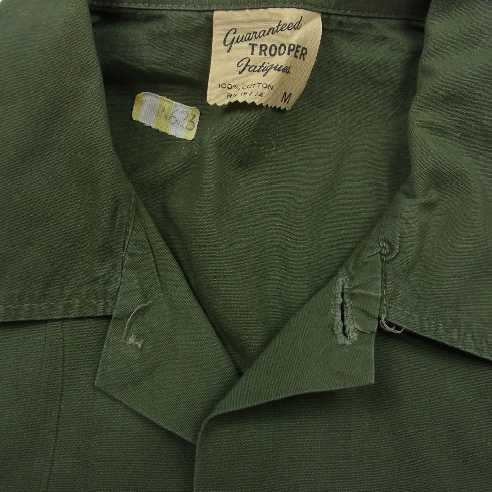 米軍 米軍実物 ヴィンテージ ユーティリティ シャツ ワッペン付 カーキ系 M【中古】