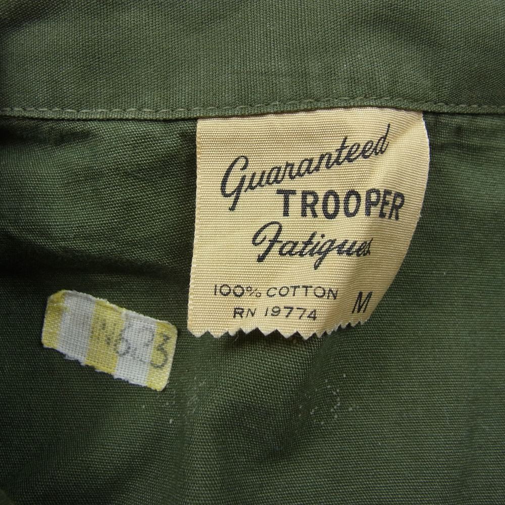 米軍 米軍実物 ヴィンテージ ユーティリティ シャツ ワッペン付 カーキ系 M【中古】