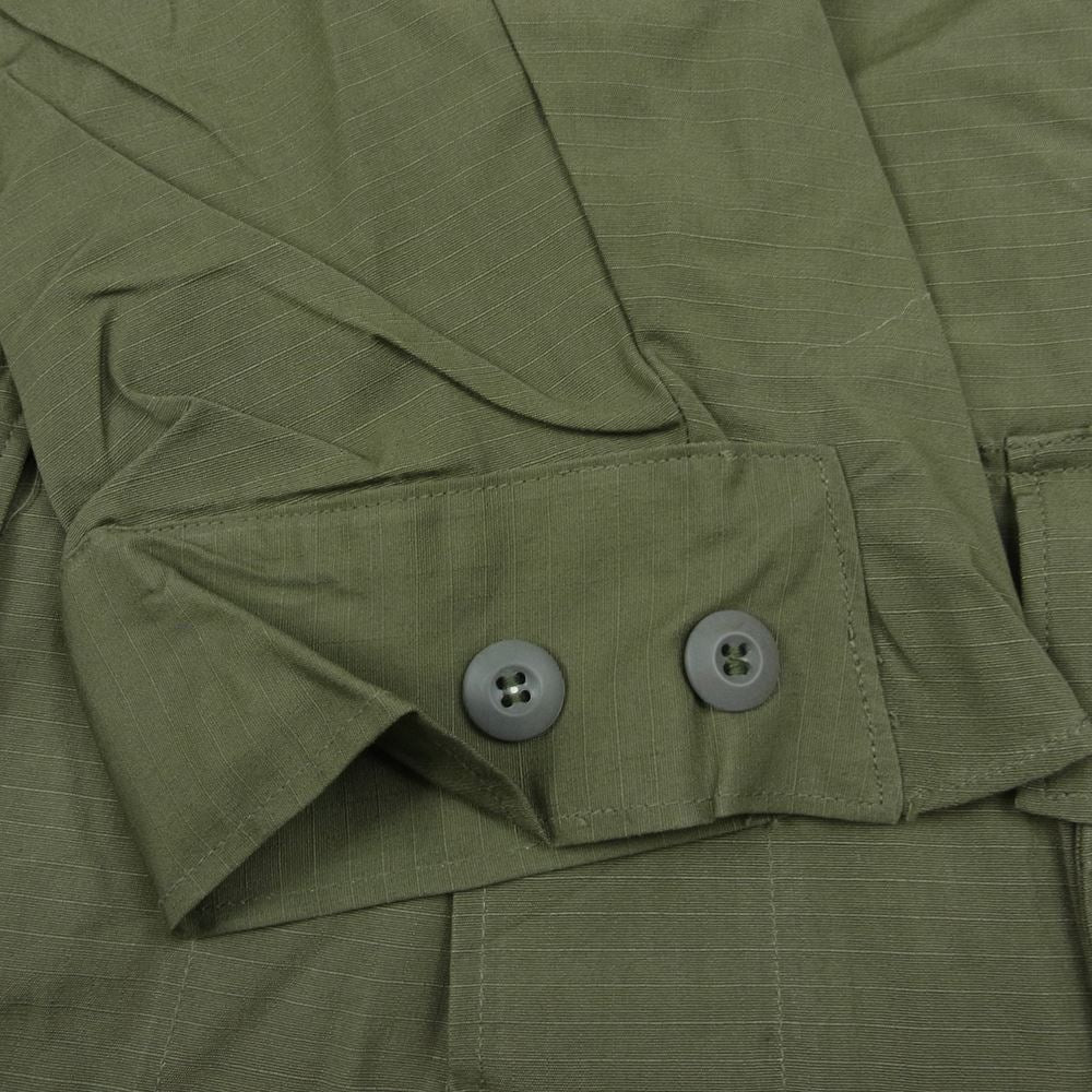米軍 米軍実物 ヴィンテージ ジャングル ファティーグ リップストップ 長袖 シャツ ジャケット カーキ系 M【中古】