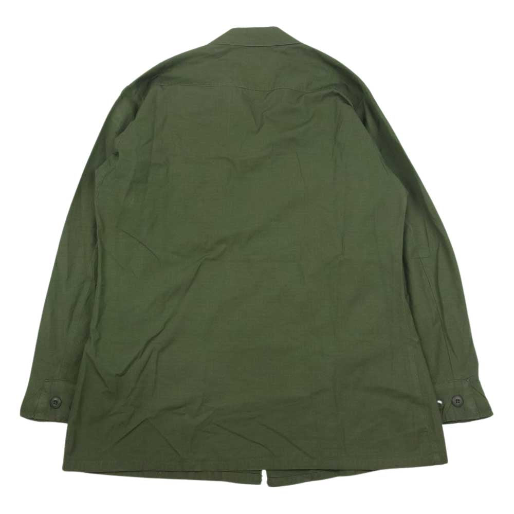 米軍 米軍実物 ヴィンテージ ジャングル ファティーグ 長袖 シャツ ジャケット ワッペン付 カーキ系 M【中古】