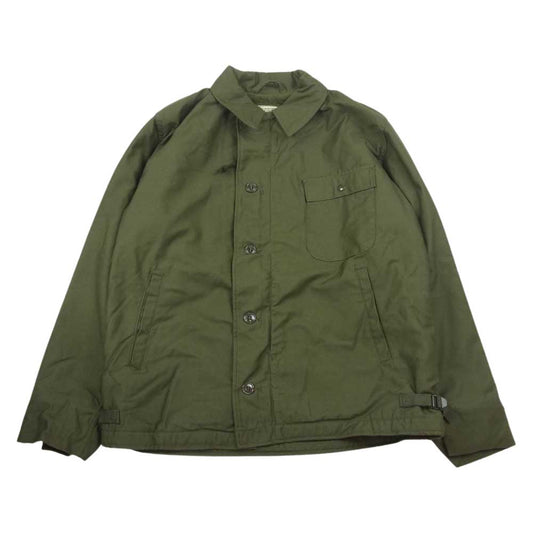 米軍 ヴィンテージ 70s A-2 DECK JACKET GENERAL ジップ ミリタリー デッキ ジャケット カーキ系 L【中古】