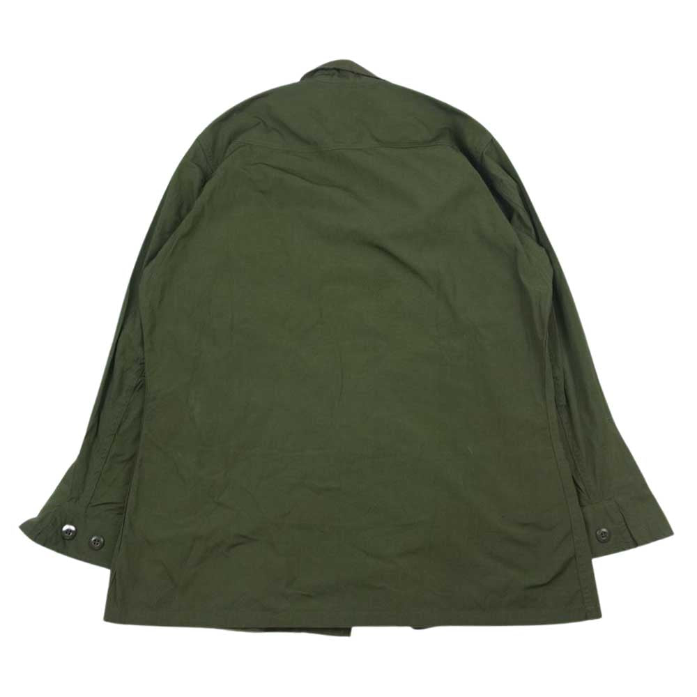 米軍 60s 米軍実物 ヴィンテージ ジャングル ファティーグ 長袖 シャツ ジャケット カーキ系 M【中古】