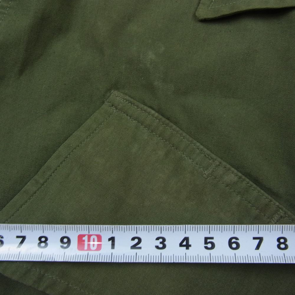 米軍 60s 米軍実物 ヴィンテージ ジャングル ファティーグ 長袖 シャツ ジャケット カーキ系 M【中古】