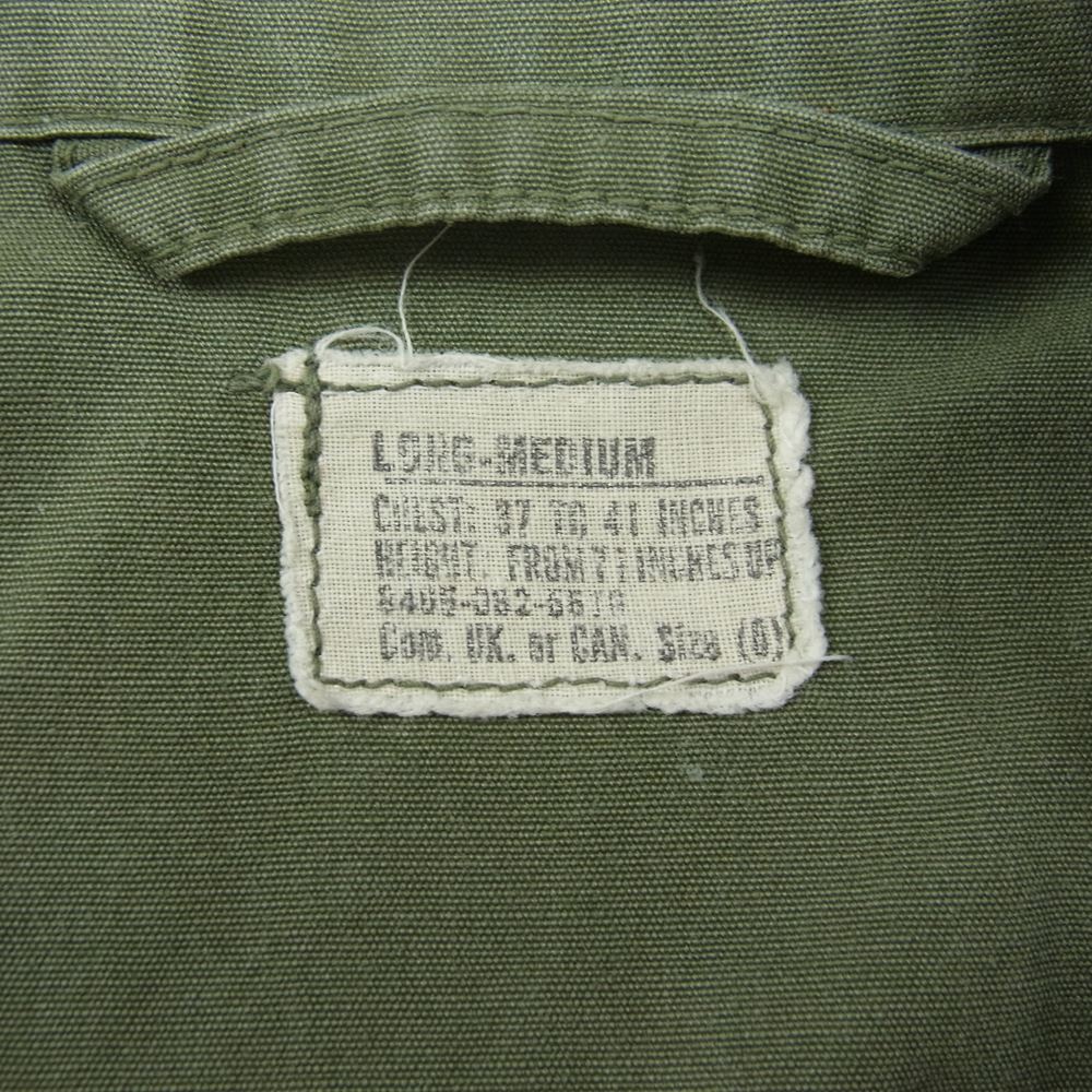 米軍 米軍実物 ヴィンテージ ジャングル ファティーグ 長袖 シャツ ジャケット ワッペン付 カーキ系 M【中古】