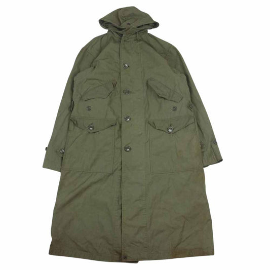 米軍 ヴィンテージ M-47 OVER COAT PARKA WALDESジップ オーバーコート ミリタリー モッズ コート ライナー無し カーキ系 M【中古】