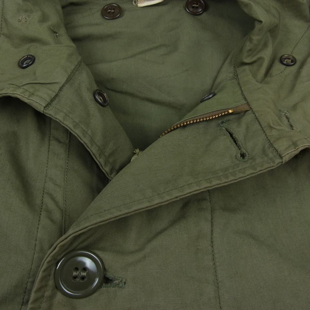 米軍 ヴィンテージ M-47 OVER COAT PARKA WALDESジップ オーバーコート ミリタリー モッズ コート ライナー無し カーキ系 M【中古】