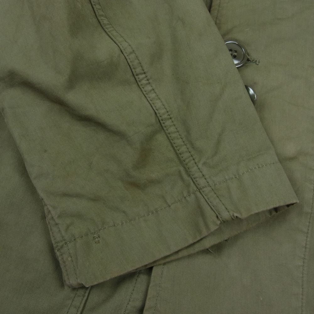 米軍 ヴィンテージ M-47 OVER COAT PARKA WALDESジップ オーバーコート ミリタリー モッズ コート ライナー無し カーキ系 M【中古】