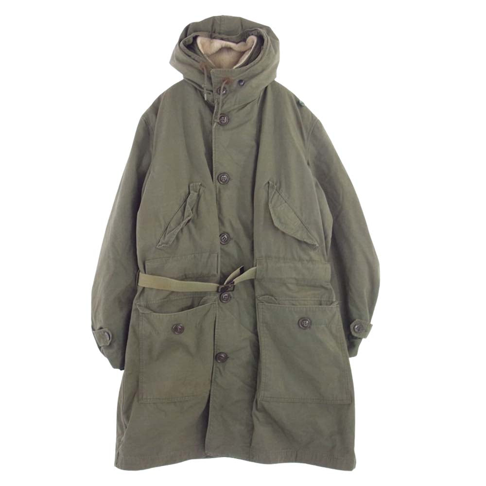 米軍 ヴィンテージ 50s M-47 OVERCOAT PARKA TYPE WITH PILE LINER オーバーコート パーカ ライナー付き ミリタリー モッズコート カーキ系 M【中古】