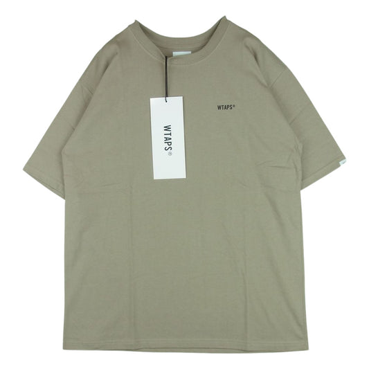 WTAPS ダブルタップス 21SS 211PCDT-ST06S STENCIL SS TEE ステンシル ロゴ バックプリント 半袖 Tシャツ ベージュ系 グレイッシュベージュ系 04【極上美品】【中古】