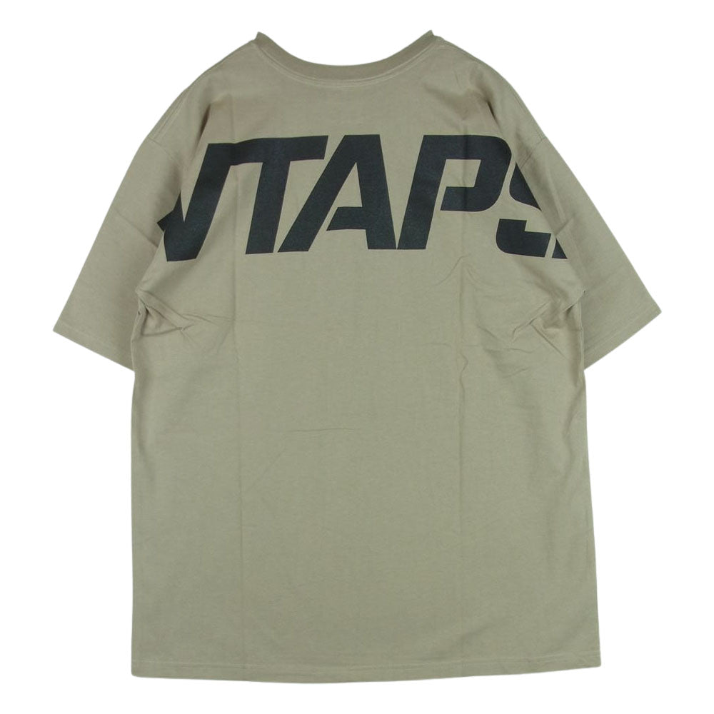 WTAPS ダブルタップス 21SS 211PCDT-ST06S STENCIL SS TEE ステンシル ロゴ バックプリント 半袖 Tシャツ ベージュ系 グレイッシュベージュ系 04【極上美品】【中古】