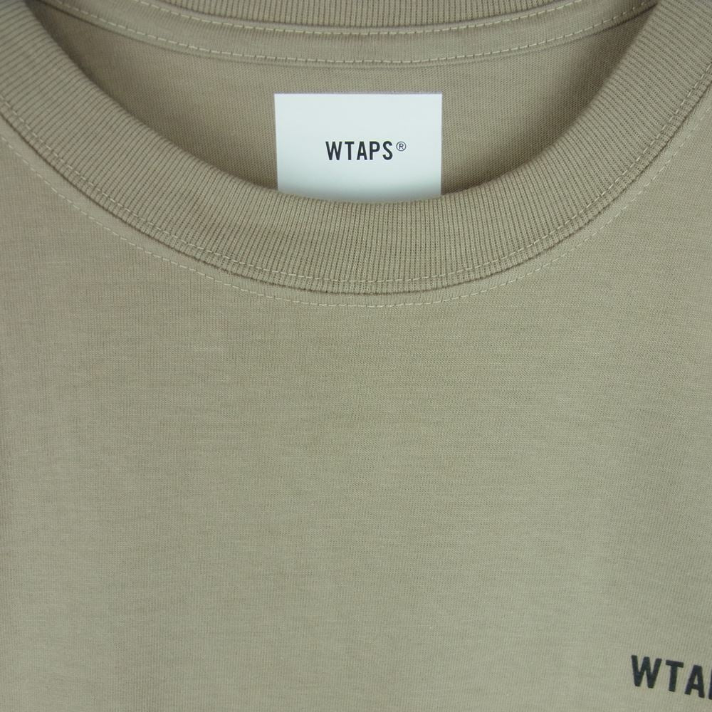 WTAPS ダブルタップス 21SS 211PCDT-ST06S STENCIL SS TEE ステンシル ロゴ バックプリント 半袖 Tシャツ ベージュ系 グレイッシュベージュ系 04【極上美品】【中古】