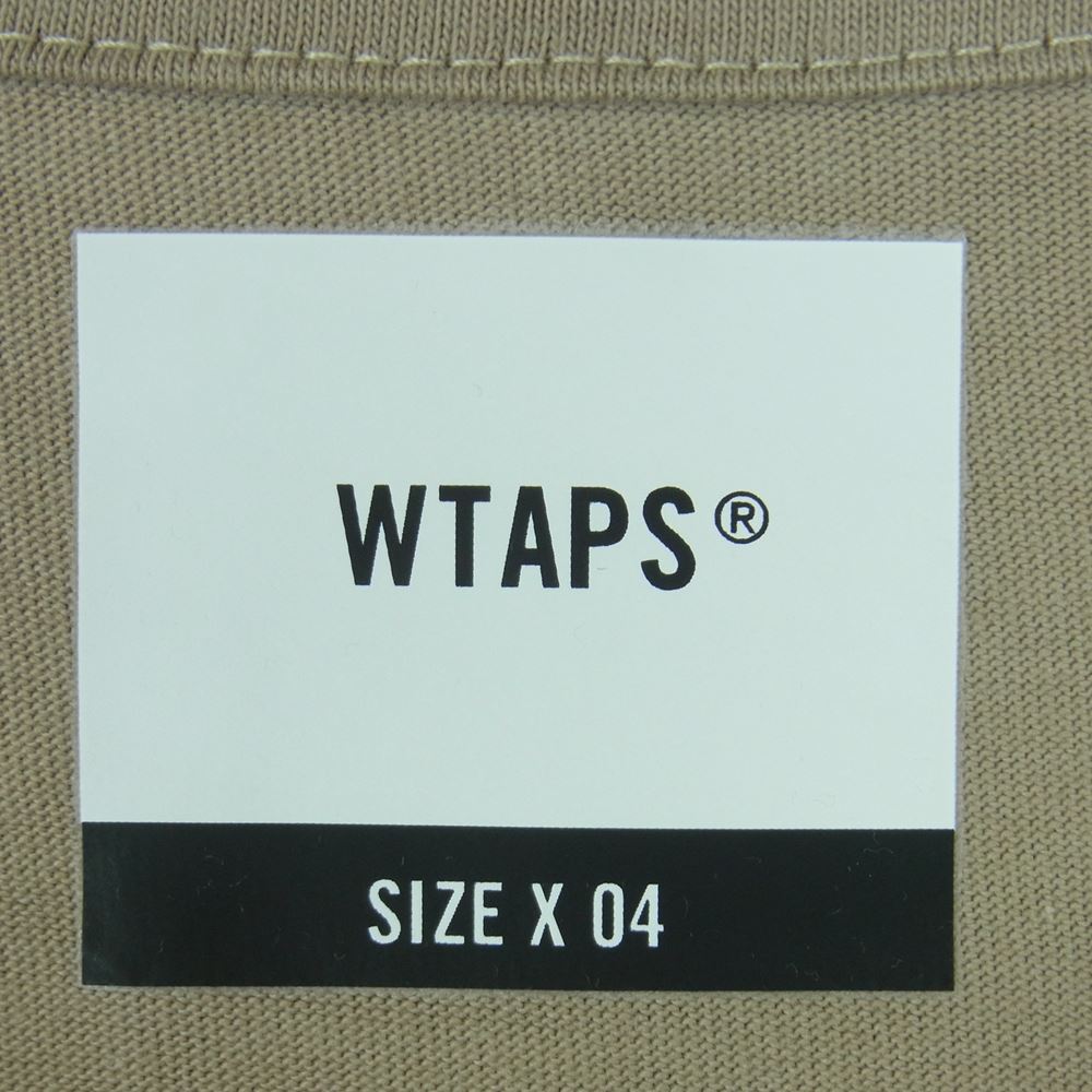 WTAPS ダブルタップス 21SS 211PCDT-ST06S STENCIL SS TEE ステンシル ロゴ バックプリント 半袖 Tシャツ ベージュ系 グレイッシュベージュ系 04【極上美品】【中古】