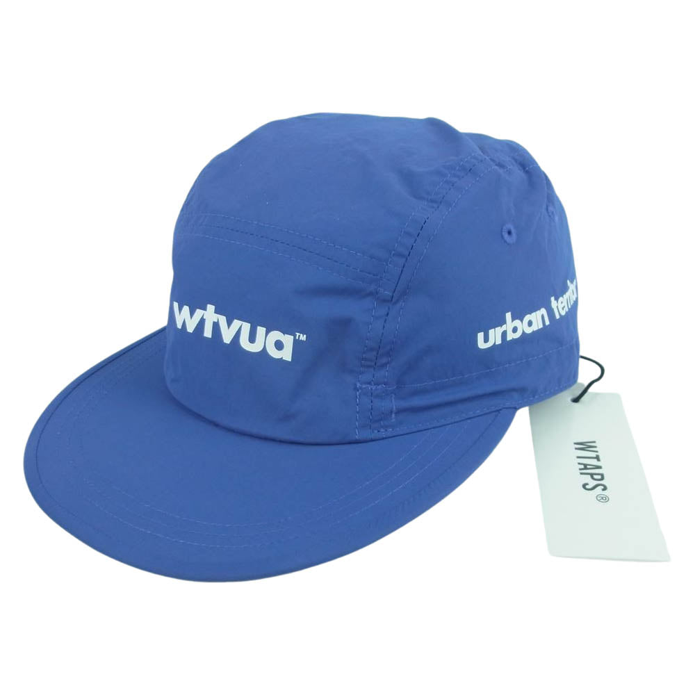 WTAPS ダブルタップス 21SS 211HCDT-HT09 CAP NYLON TUSSAH ナイロン タッサー ロゴ プリント キャップ ブルー系 03【中古】