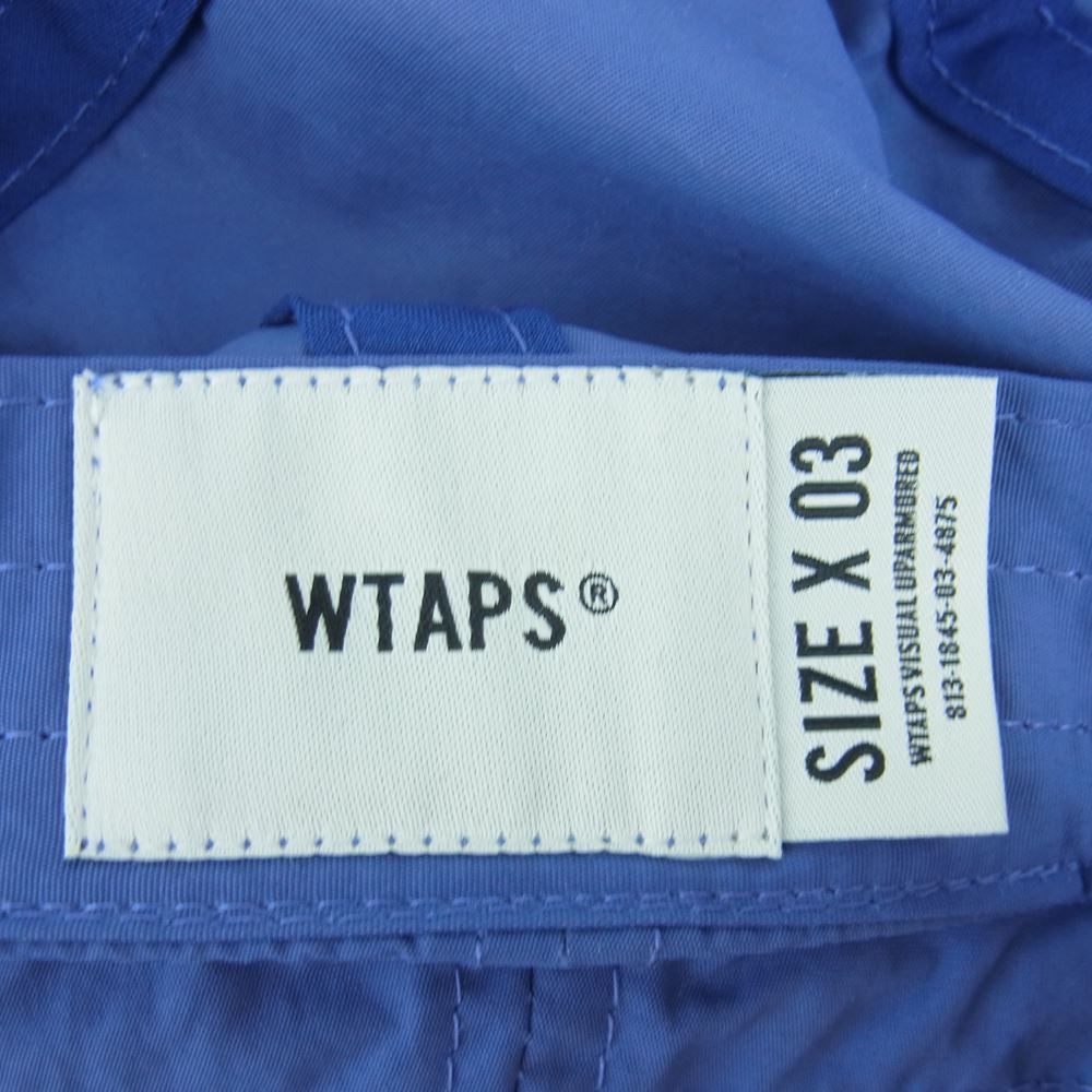 WTAPS ダブルタップス 21SS 211HCDT-HT09 CAP NYLON TUSSAH ナイロン タッサー ロゴ プリント キャップ ブルー系 03【中古】