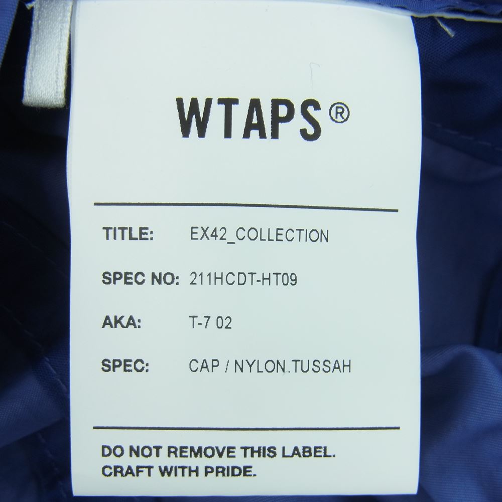 WTAPS ダブルタップス 21SS 211HCDT-HT09 CAP NYLON TUSSAH ナイロン タッサー ロゴ プリント キャップ ブルー系 03【中古】
