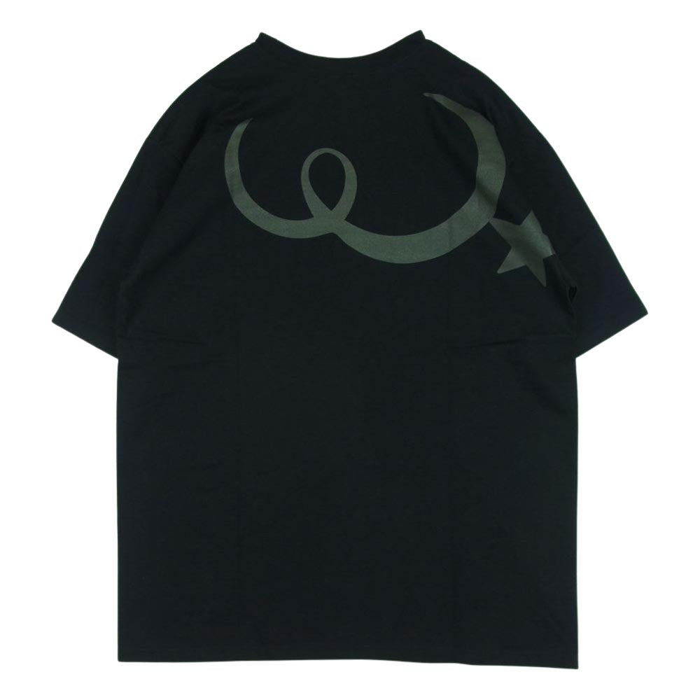 WTAPS ダブルタップス 21SS 211PCDT-ST10S MOON&STAR SS TEE ムーン アンド スター ロゴ バックプリント 半袖 Tシャツ ブラック系 04【美品】【中古】