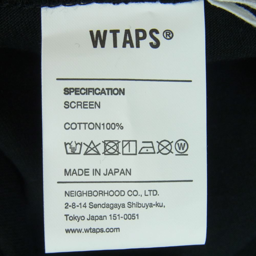 WTAPS ダブルタップス 21SS 211PCDT-ST10S MOON&STAR SS TEE ムーン アンド スター ロゴ バックプリント 半袖 Tシャツ ブラック系 04【美品】【中古】