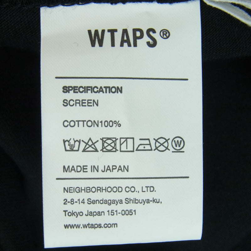 【即完売モデル】WTAPS☆バックプリント 半袖tシャツ　刺繍ロゴ　ブラック