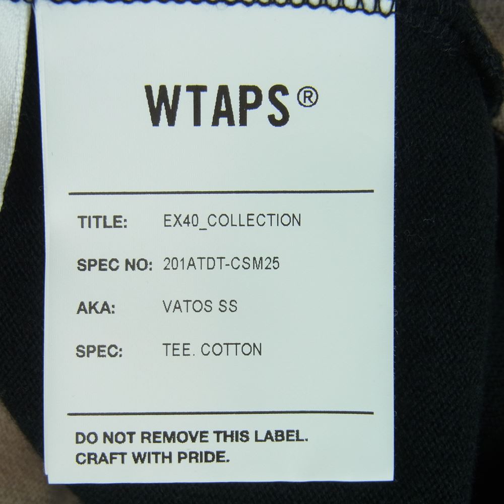 WTAPS ダブルタップス 20SS 201ATDT-CSM25 VATOS SS TEE COTTON コットン ボーダー バトス 半袖 Tシャツ  ブラック系 ベージュ系 02【中古】