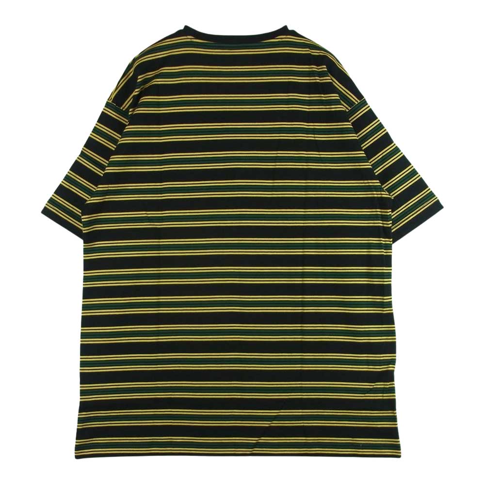 WTAPS ダブルタップス 21SS 211ATDT-CSM21 JAM 01 SS TEE ジャム ボーダー 半袖 Tシャツ コットン ブラック系 イエロー系 03【美品】【中古】