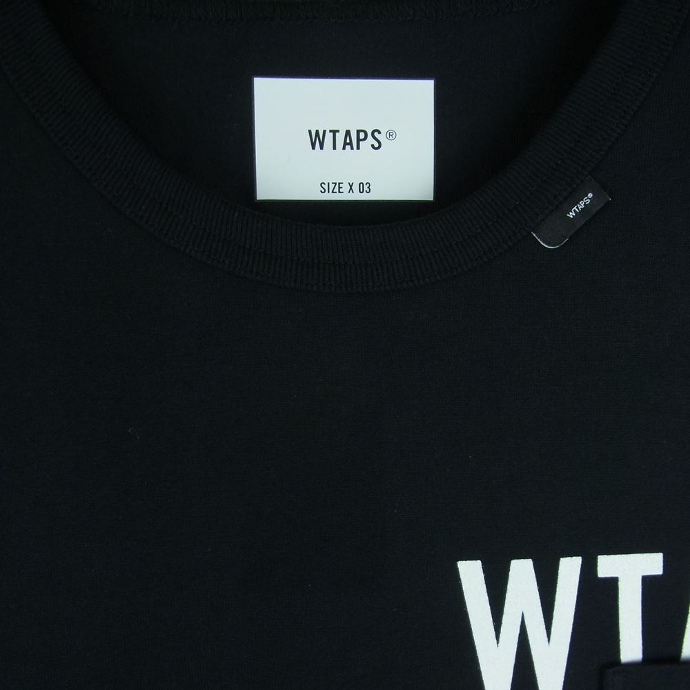WTAPS ダブルタップス 21SS 211ATDT-CSM12 INSECT 02 S/S COPO インセクト プリント タグ 刺繍 半袖 ポケット Tシャツ ブラック系 03【極上美品】【中古】
